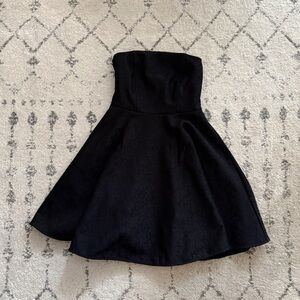 Black Lace Strapless Fit & Flare Mini Dress